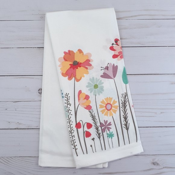 Kitchen Tea Towel Wildflowers Garden Flowers - Picture 1 of 3